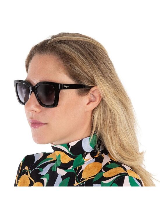 Salvatore Ferragamo SF955S 001 Square Sunglasses - Black / Grey main image 8
